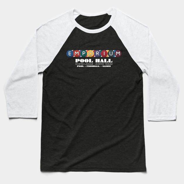 Emporium Pool Hall Baseball T-Shirt by Lord Teesus